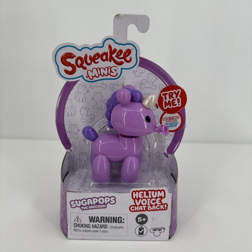 Squeakee Minis Sugapops The Unicorn Interactive Pet + Batteries NEW